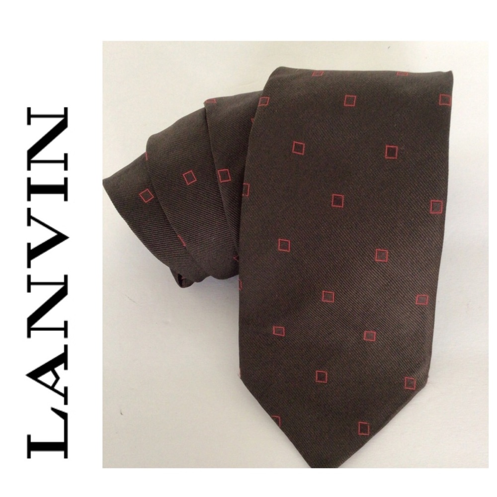LANVIN PARIS SILK PATTERNED TIE VINTAGE